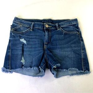 Rock & Republic Hula Shorts Distressed Denim Summer Casual Blue Raw Hem Hipster